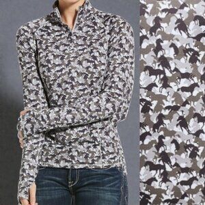 ARIAT (2X) LOWELL 2.0  1/4 Baselayer Grey Camo Long Sleeve Panel Stitch